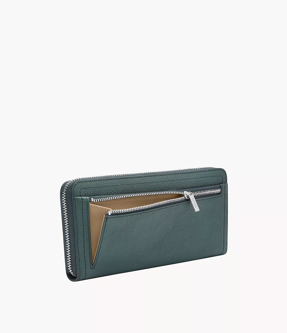 Logan RFID Zip Around Clutch - Dusty Sky