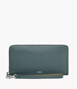 Logan RFID Zip Around Clutch - Dusty Sky