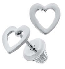 Load image into Gallery viewer, Children&#39;s Sterling Silver Open Heart Earrings
