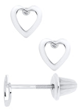 Load image into Gallery viewer, Children&#39;s Sterling Silver Open Heart Earrings
