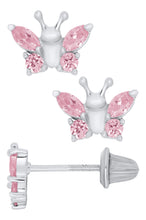 Load image into Gallery viewer, Children&#39;s Pink Butterfly Earrings
