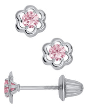 Load image into Gallery viewer, Children&#39;s Pink Flower Earrings
