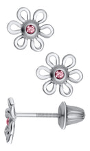 Load image into Gallery viewer, Children&#39;s Pink Flower Earrings
