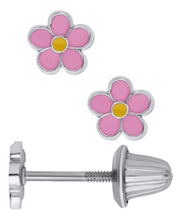 Load image into Gallery viewer, Children&#39;s Pink &amp; Yellow Flower Earrings
