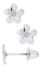 Load image into Gallery viewer, Children&#39;s Silver Flower Earrings
