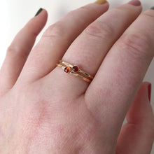 Load image into Gallery viewer, Petite Garnet Stacking Ring - 14k gold-fill
